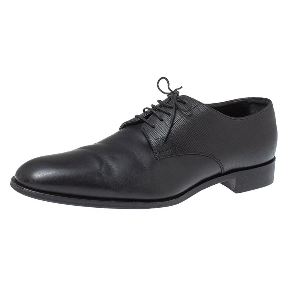 Louis Vuitton Black Leather Lace Up Oxford Size 43.5