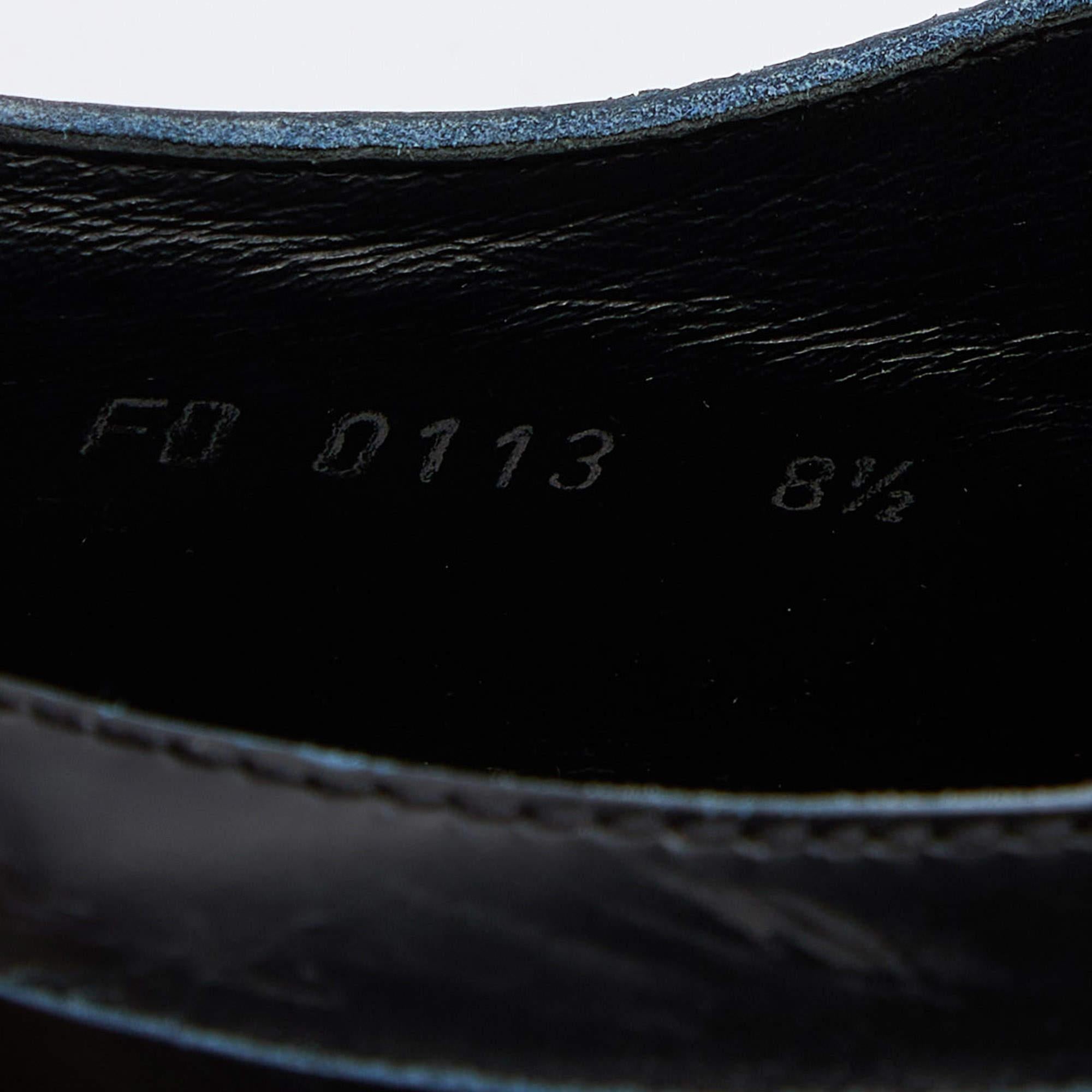 Louis Vuitton Black Leather Lace Up Oxfords Size 42.5 For Sale 2
