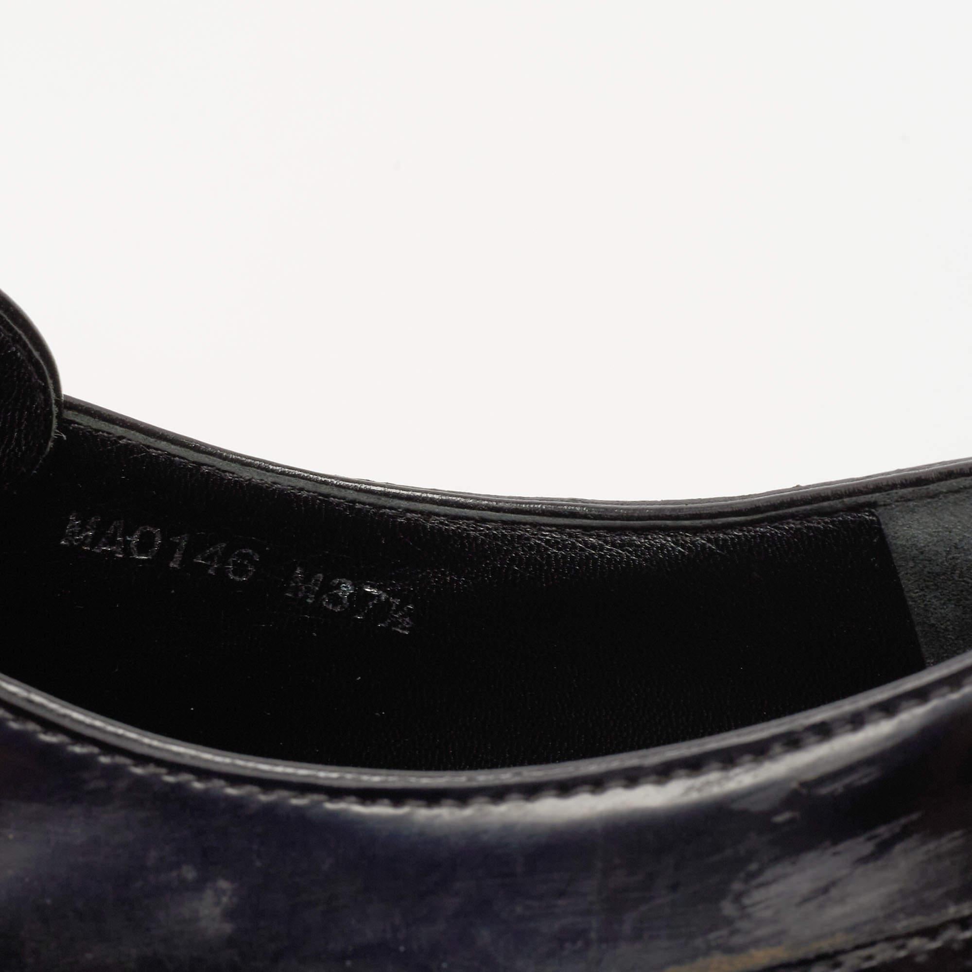 Louis Vuitton Black Leather Lace Up Platform Oxfords Size 37.5 4