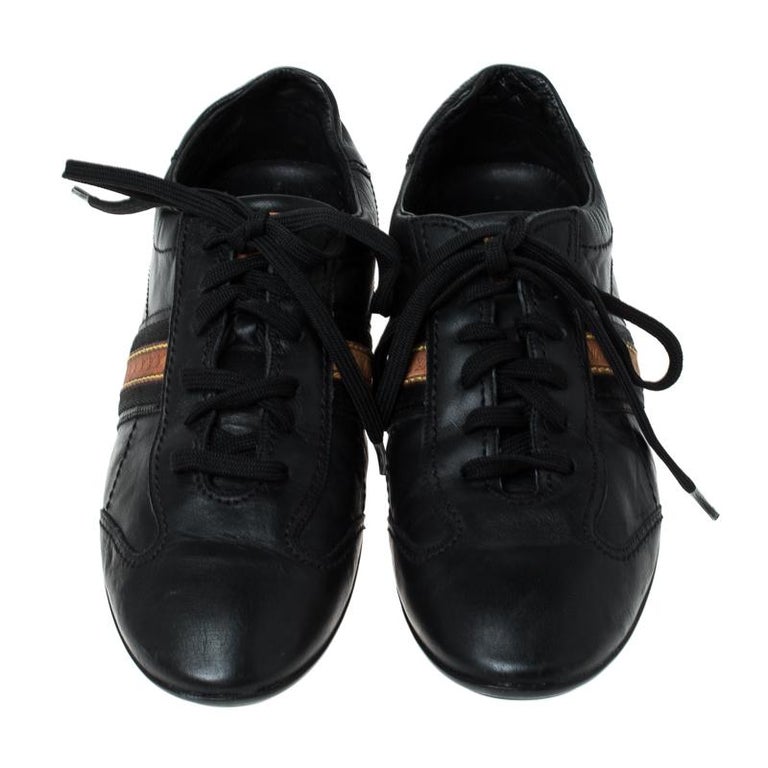Louis Vuitton Black Leather Time Out Sneakers Size 8.5/39 - Yoogi's Closet