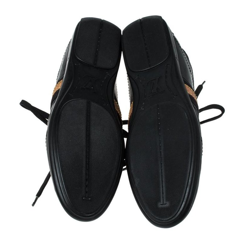 Louis Vuitton Black Leather Lace Up Sneakers Size 39 Louis Vuitton