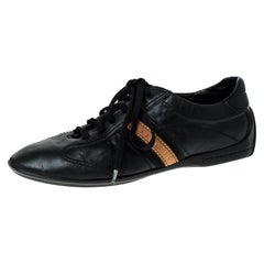 Louis Vuitton Mens Oxford Shoes Black Leather Round Toe Lace Up Italy Size 8