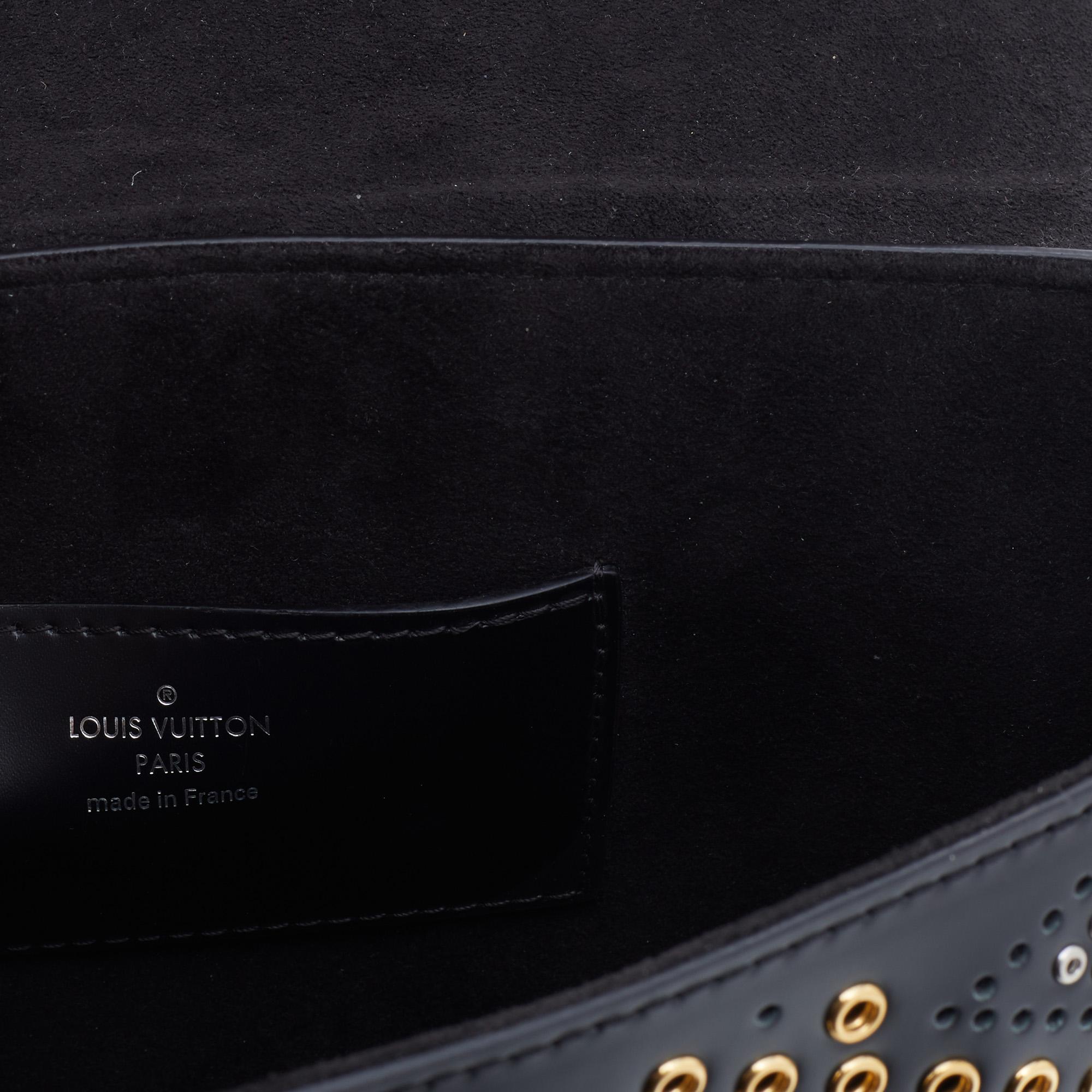 Louis Vuitton Black Leather Limited Edition Grommet Embellished Twist MM Bag 6