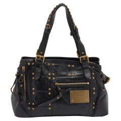 Louis Vuitton Schwarzes Leder Limitierte Auflage Nieten Tasche