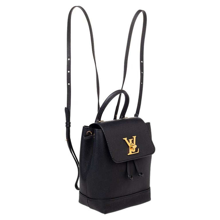Louis Vuitton Black Leather Lockme Backpack Mini at 1stDibs