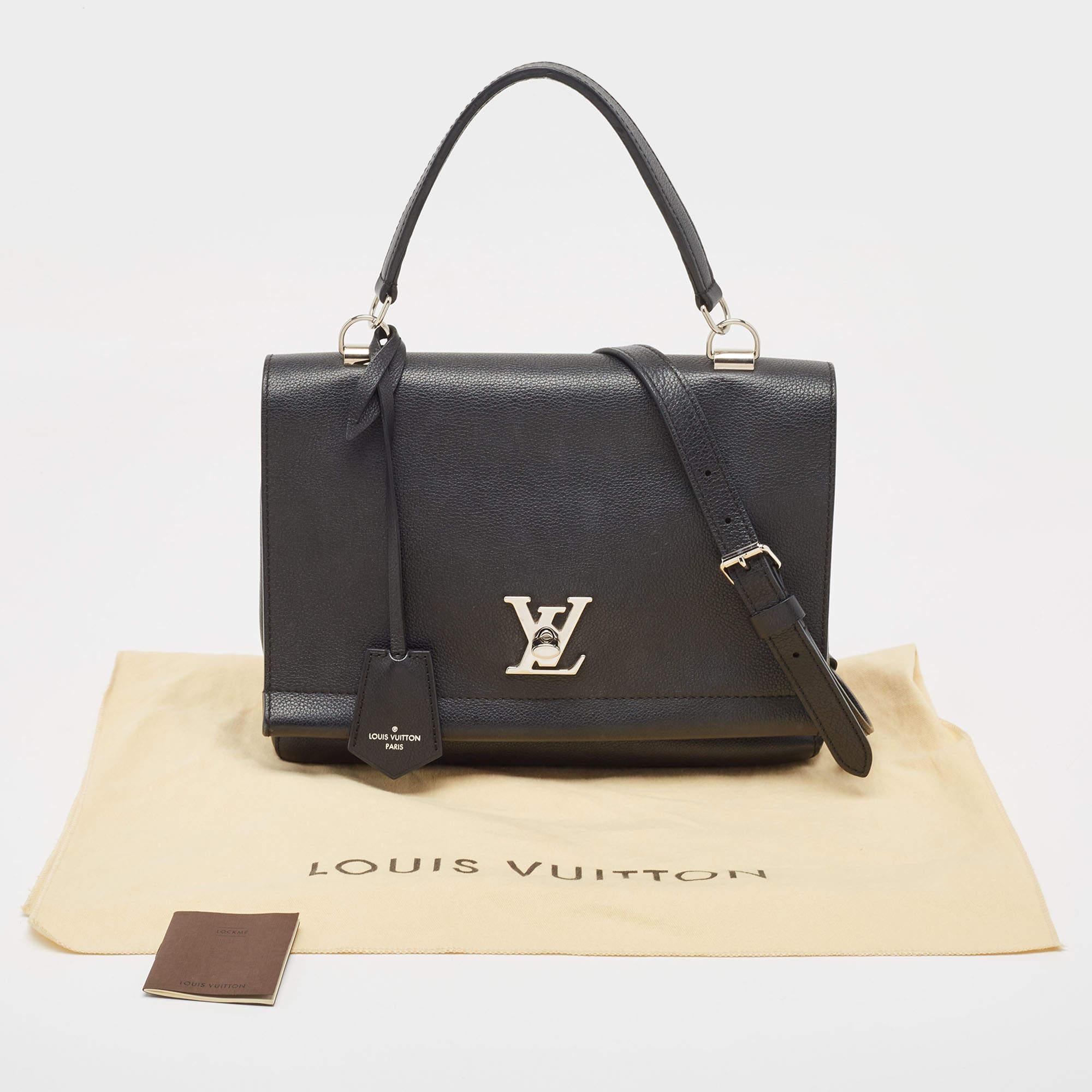 Louis Vuitton Black Leather Lockme II Bag For Sale 15