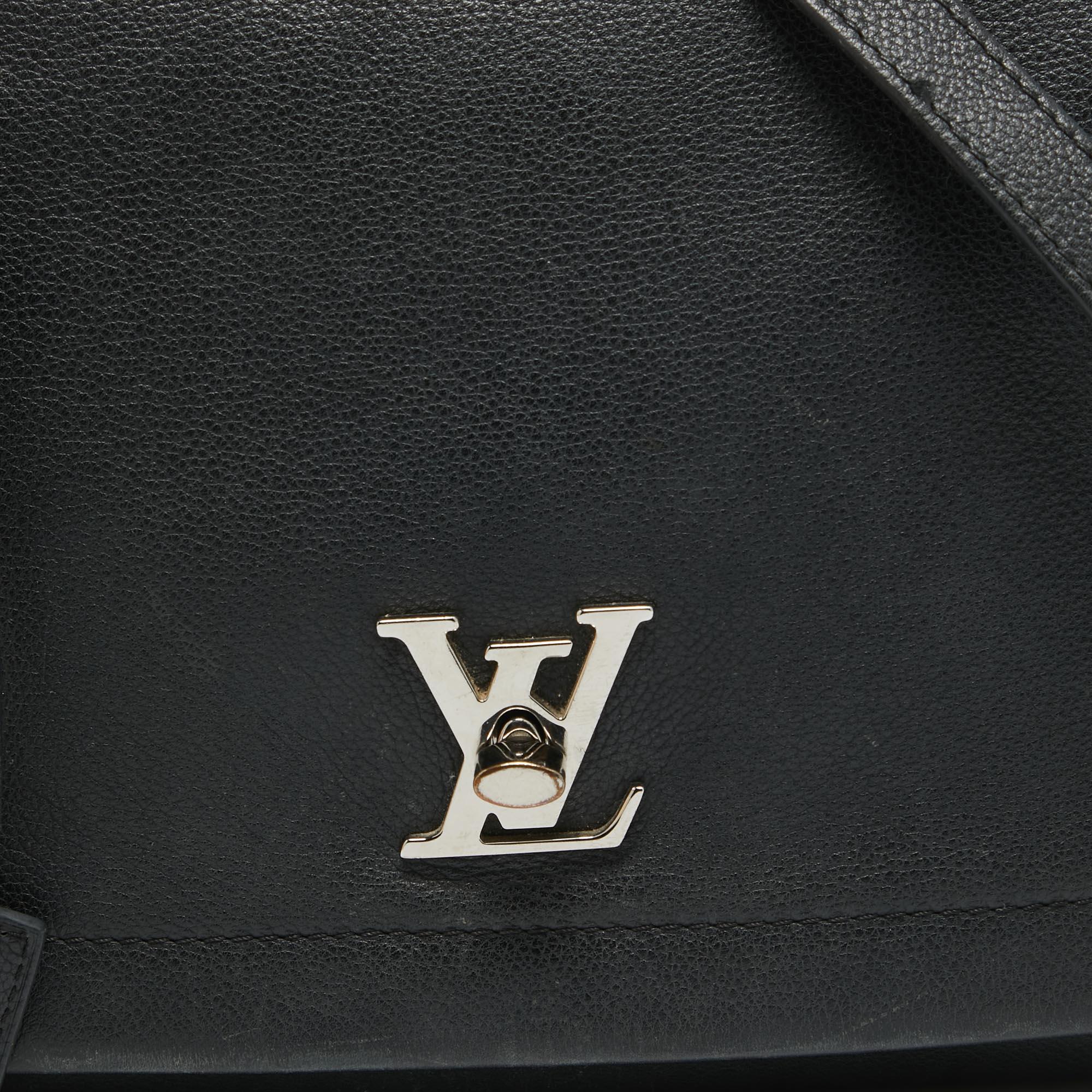Louis Vuitton Lockme II Tasche aus schwarzem Leder im Angebot 2