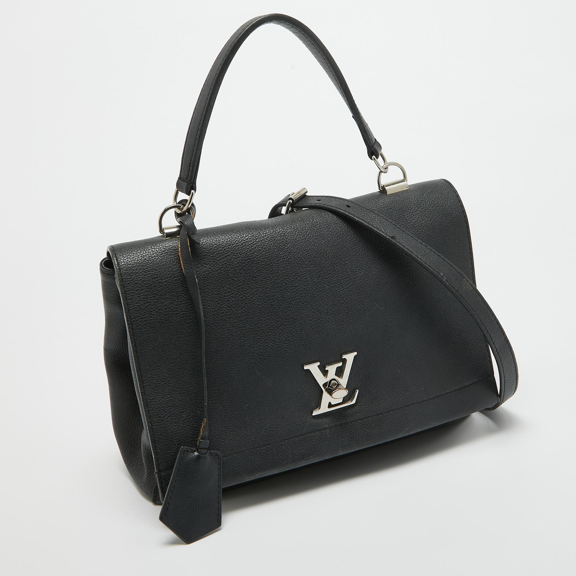 Louis Vuitton Black Leather Lockme II Bag For Sale 3