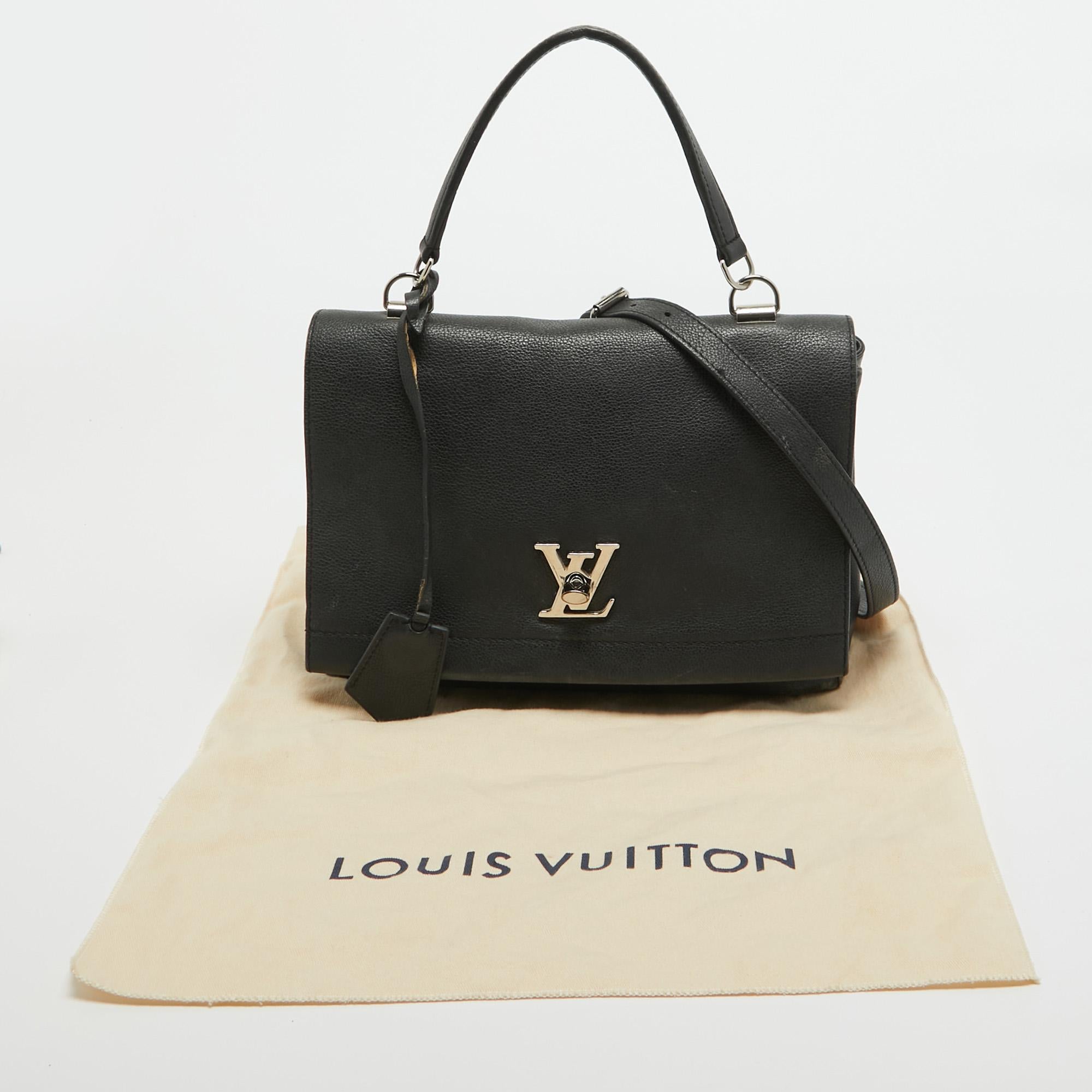 Louis Vuitton Lockme II Tasche aus schwarzem Leder im Angebot 4