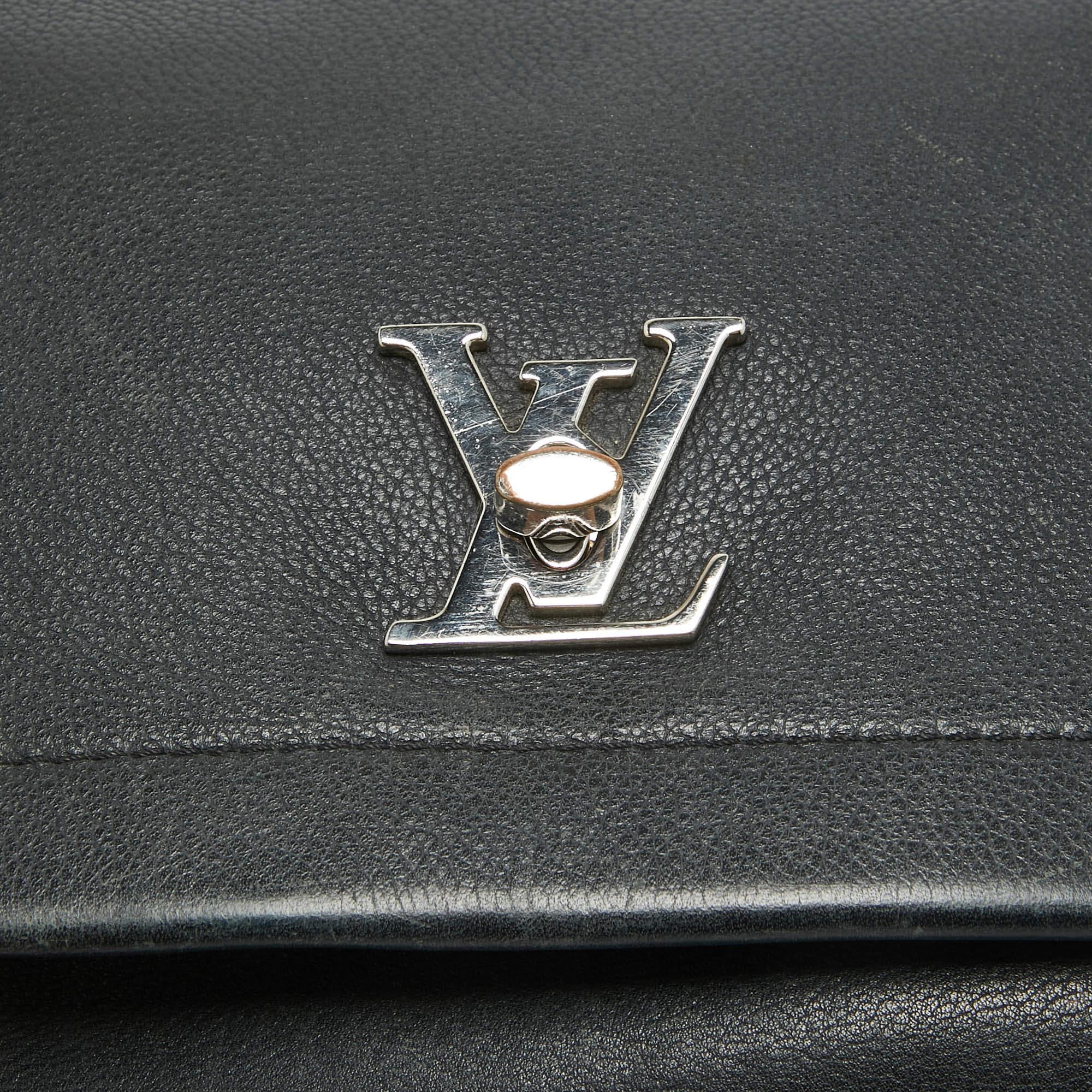 Louis Vuitton Black Leather Lockme II Bag 5