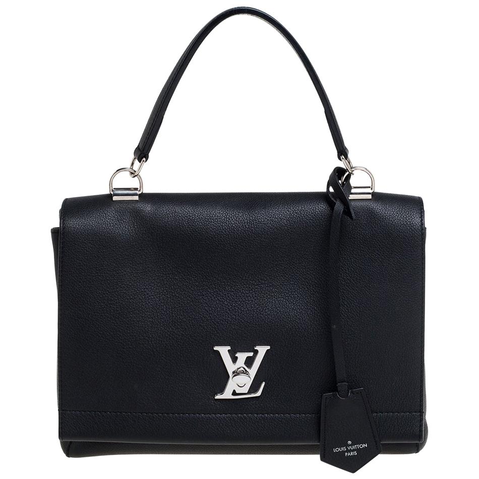 Louis Vuitton Black Leather Lockme II Bag