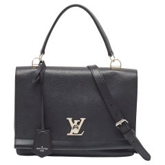 Used Louis Vuitton Black Leather Lockme II Bag