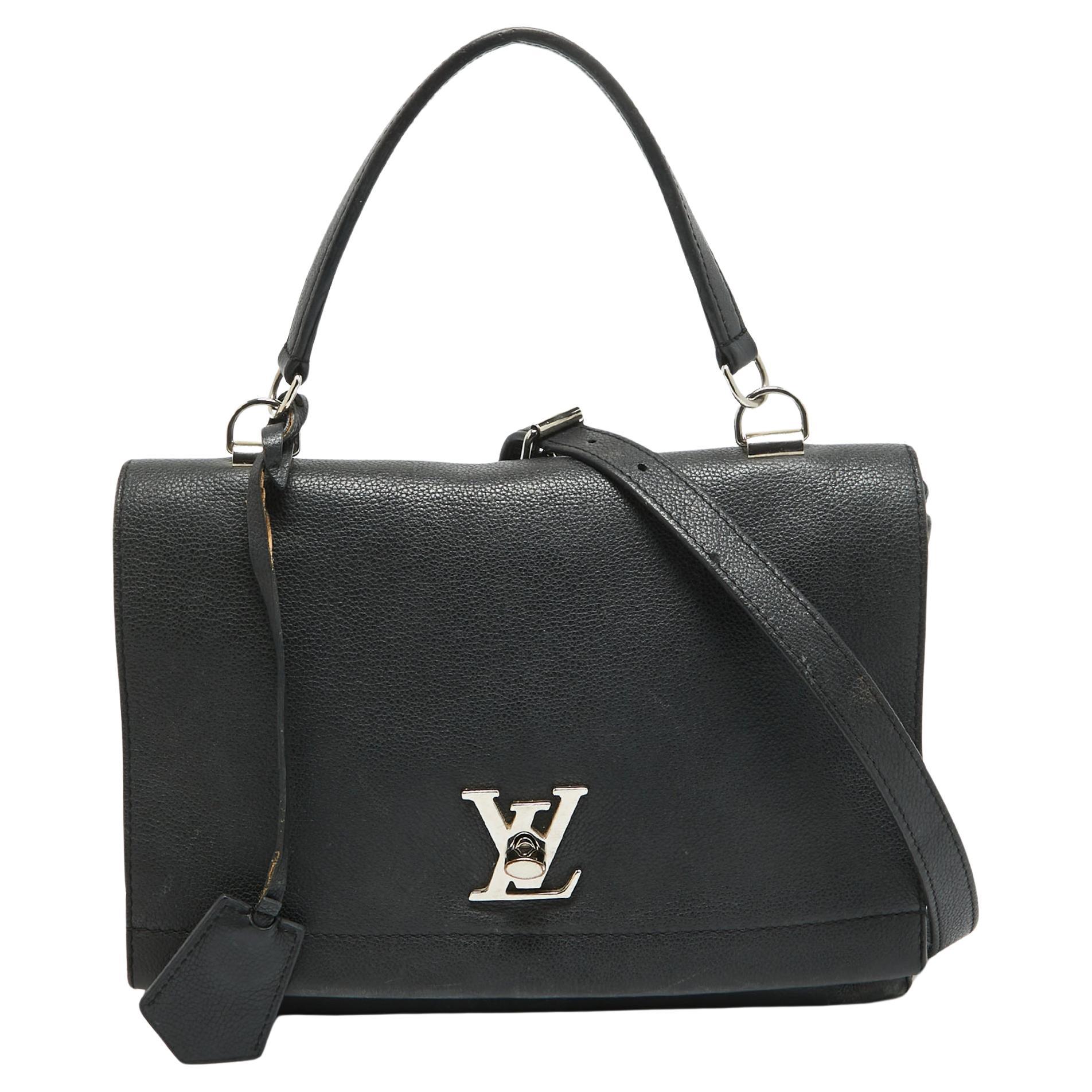 Louis Vuitton Black Leather Lockme II Bag For Sale