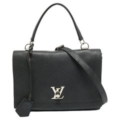 Used Louis Vuitton Black Leather Lockme II Bag