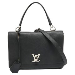 Louis Vuitton Black Leather Lockme II Bag