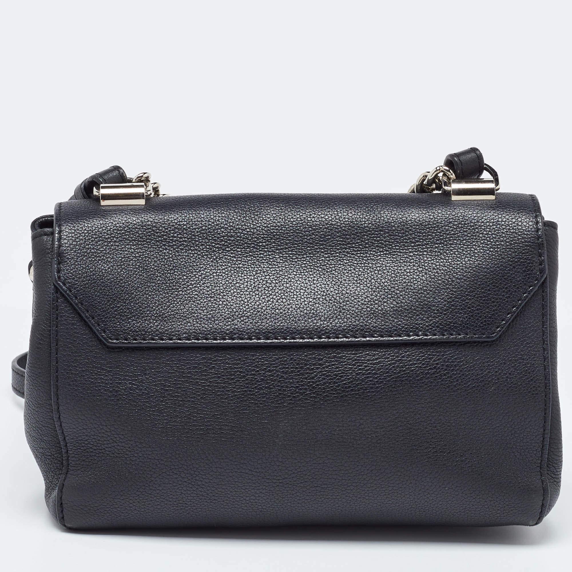 Women's Louis Vuitton Black Leather Lockme II BB Bag