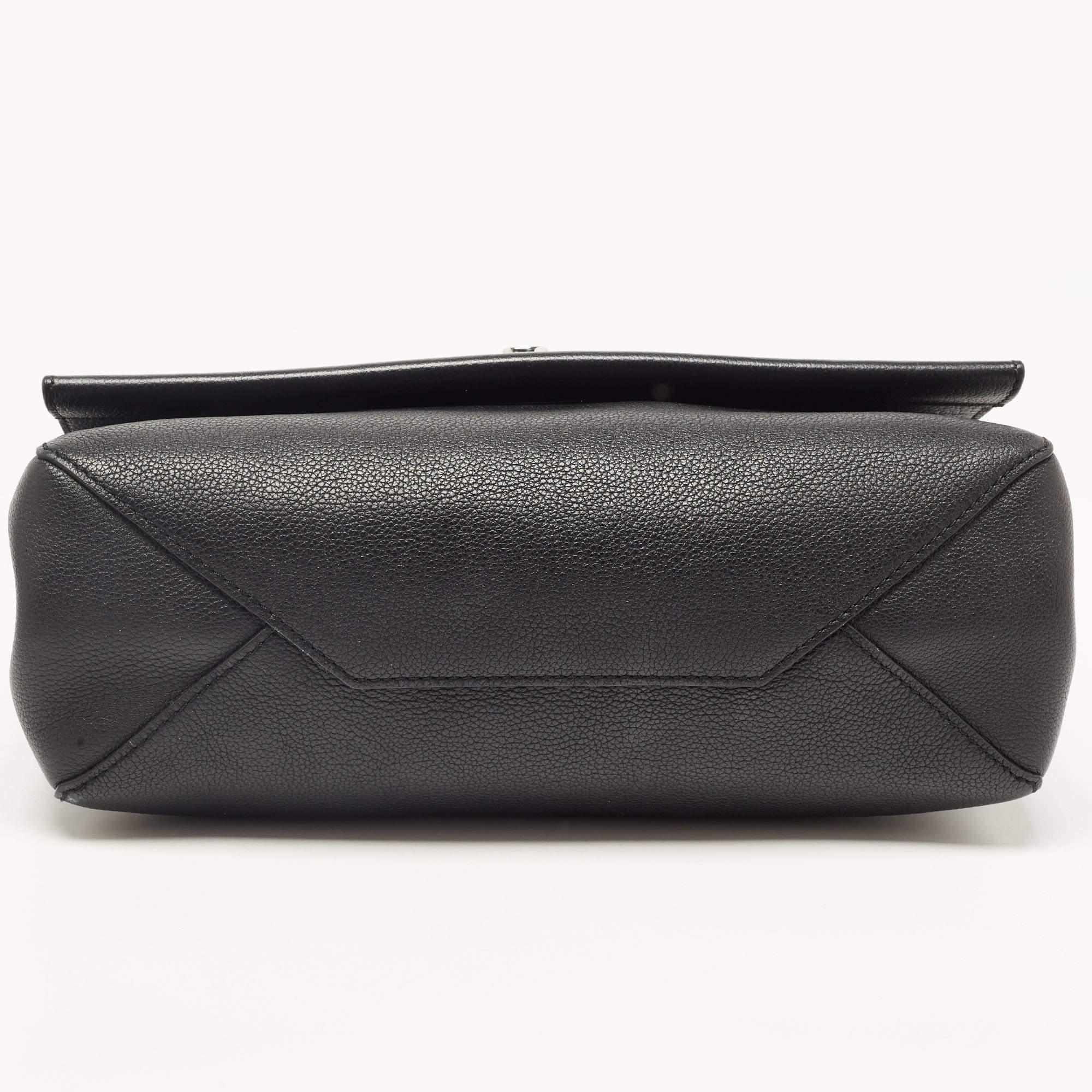 Louis Vuitton Black Leather Lockme II Top Handle Bag For Sale 7