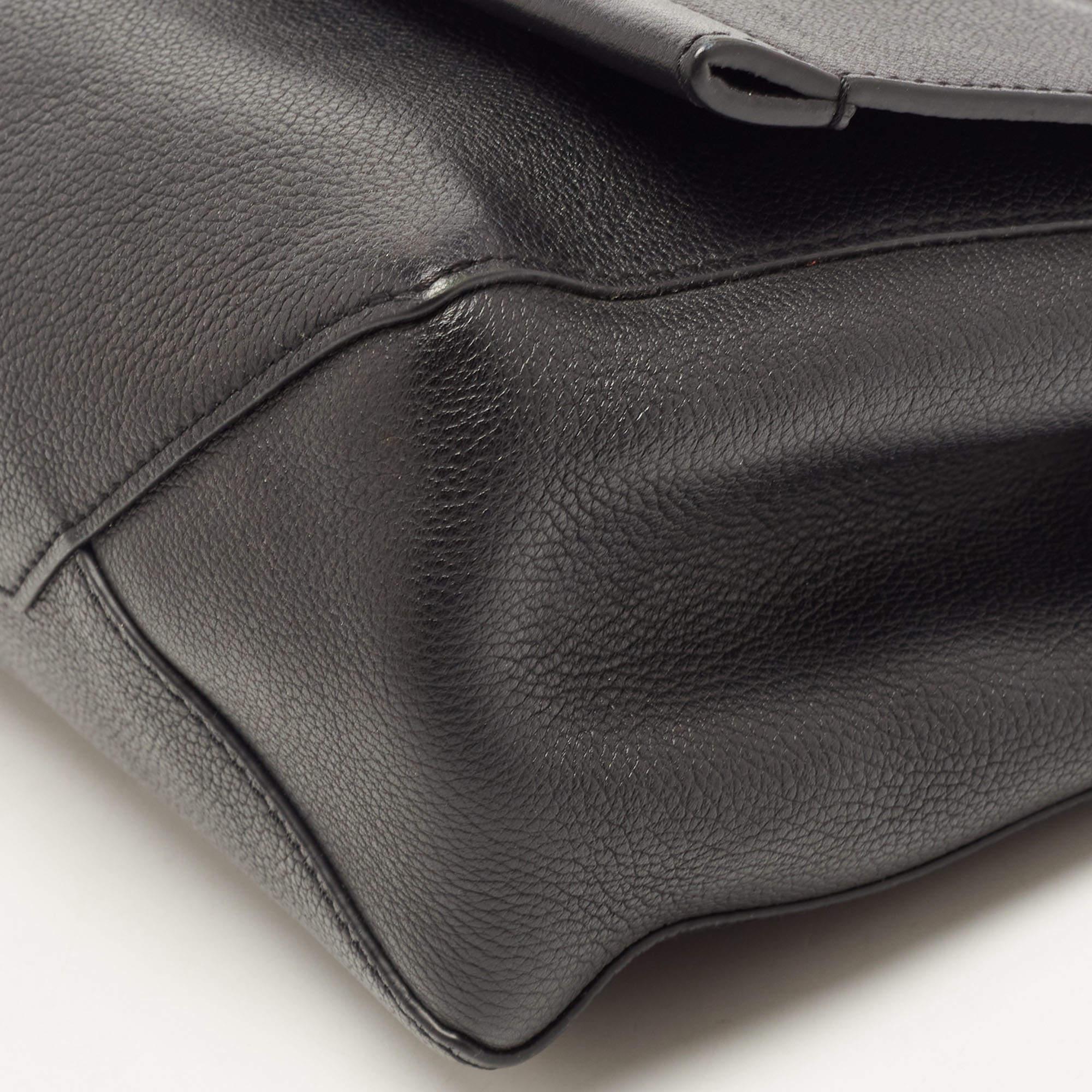 Louis Vuitton Black Leather Lockme II Top Handle Bag For Sale 3
