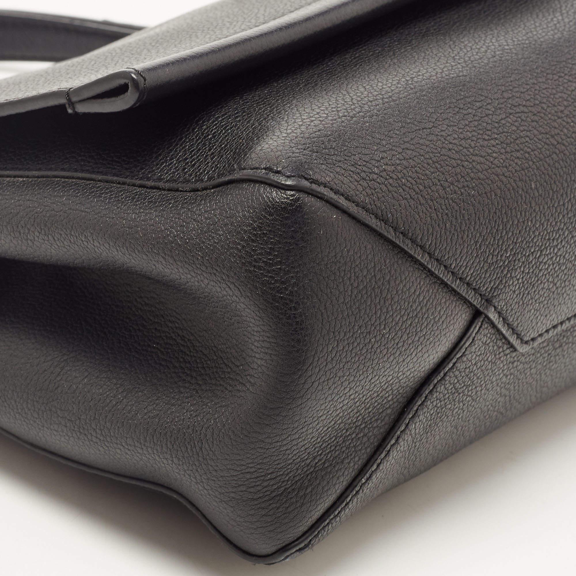 Louis Vuitton Black Leather Lockme II Top Handle Bag For Sale 4