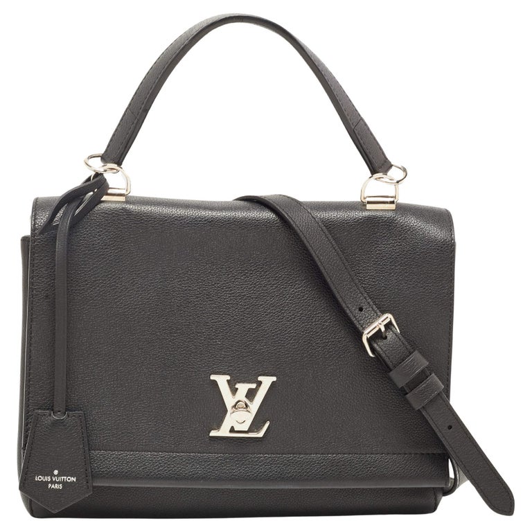 Louis Vuitton Black Leather Lockme II Top Handle Bag For Sale at
