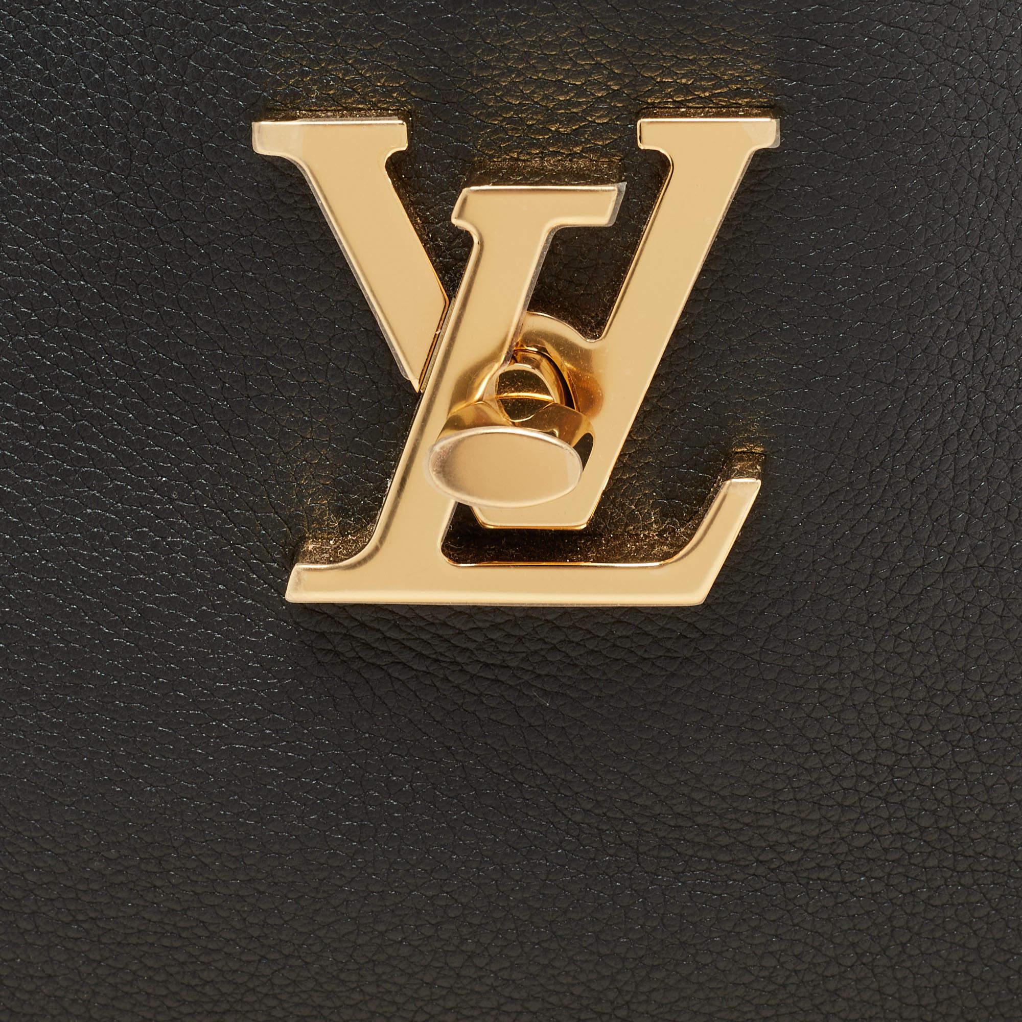 Louis Vuitton Black Leather Lockme Shopper Bag For Sale 6