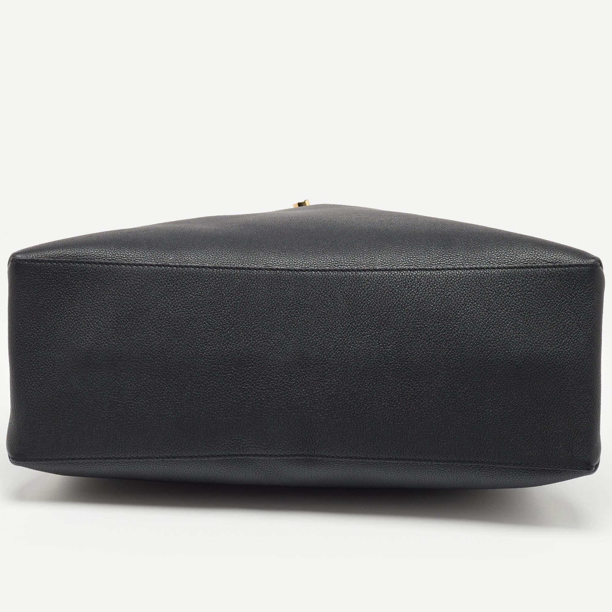Louis Vuitton Black Leather Lockme Shopper Bag 1