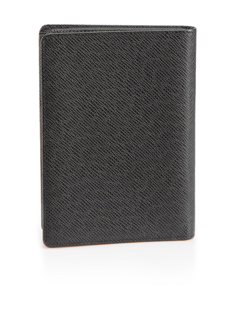 Louis Vuitton Black Leather Logo Passport Wallet In Excellent Condition For Sale In London, GB