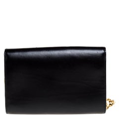 Louis Vuitton Black Leather Louise Chain Clutch