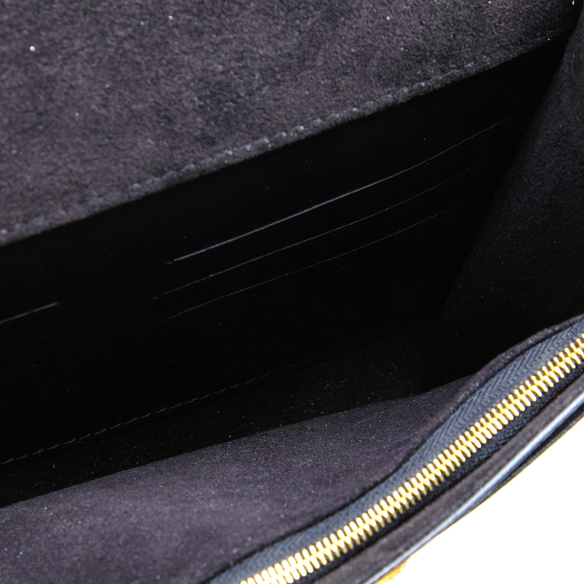 Louis Vuitton Black Leather Louise Chain Clutch 4
