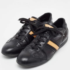 Louis Vuitton Black Leather Low Top Sneakers Size 43