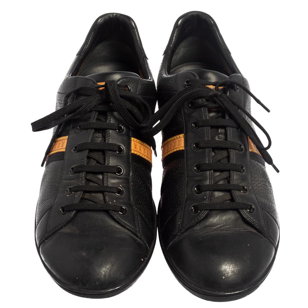 Nero Louis Vuitton - Scarpe da ginnastica basse in pelle nera misura 45