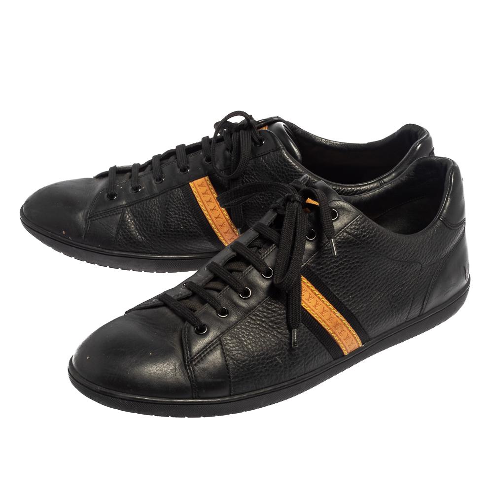 Louis Vuitton - Scarpe da ginnastica basse in pelle nera misura 45 In condizioni buone a Dubai, Al Qouz 2