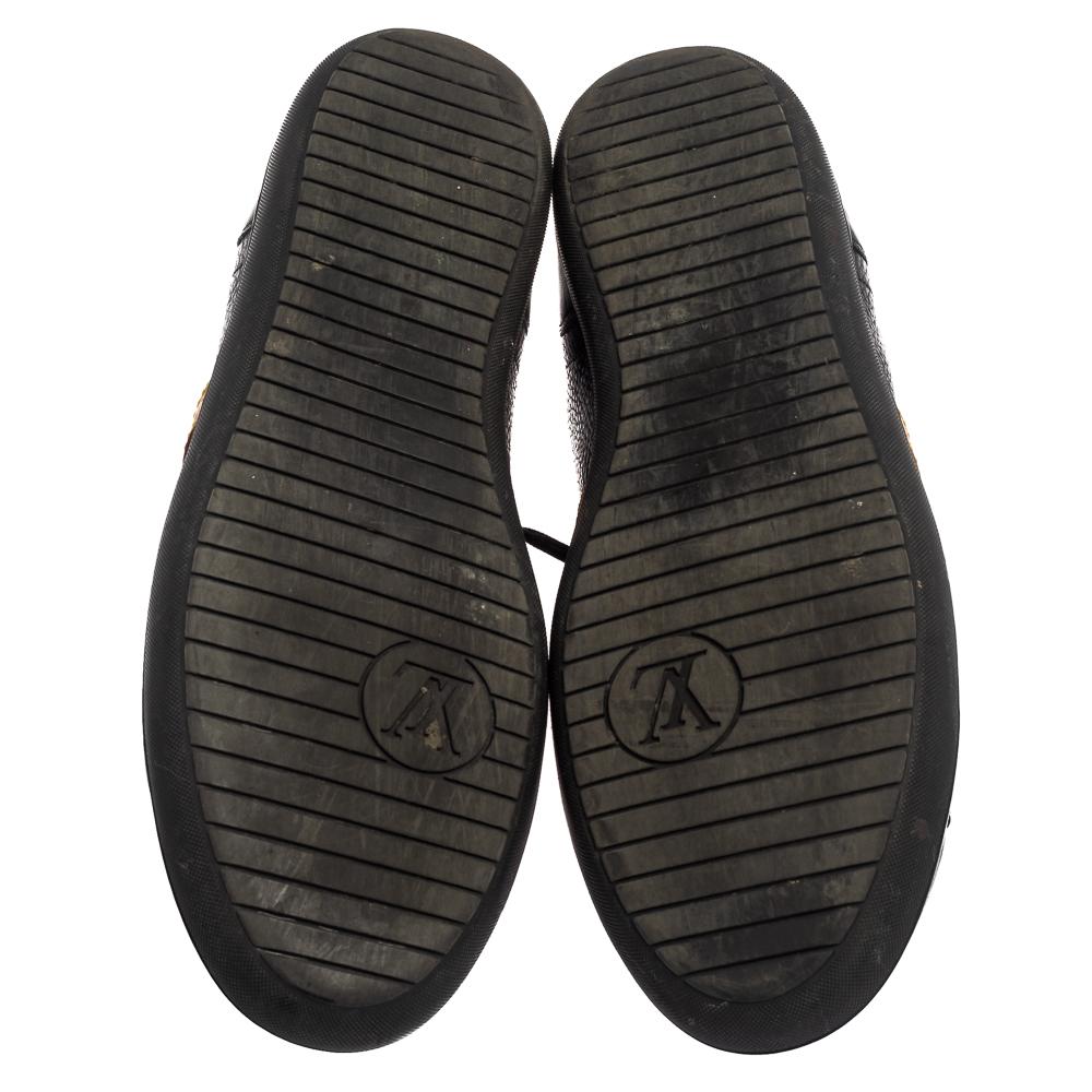 Men's Louis Vuitton Black Leather Low Top Sneakers Size 45