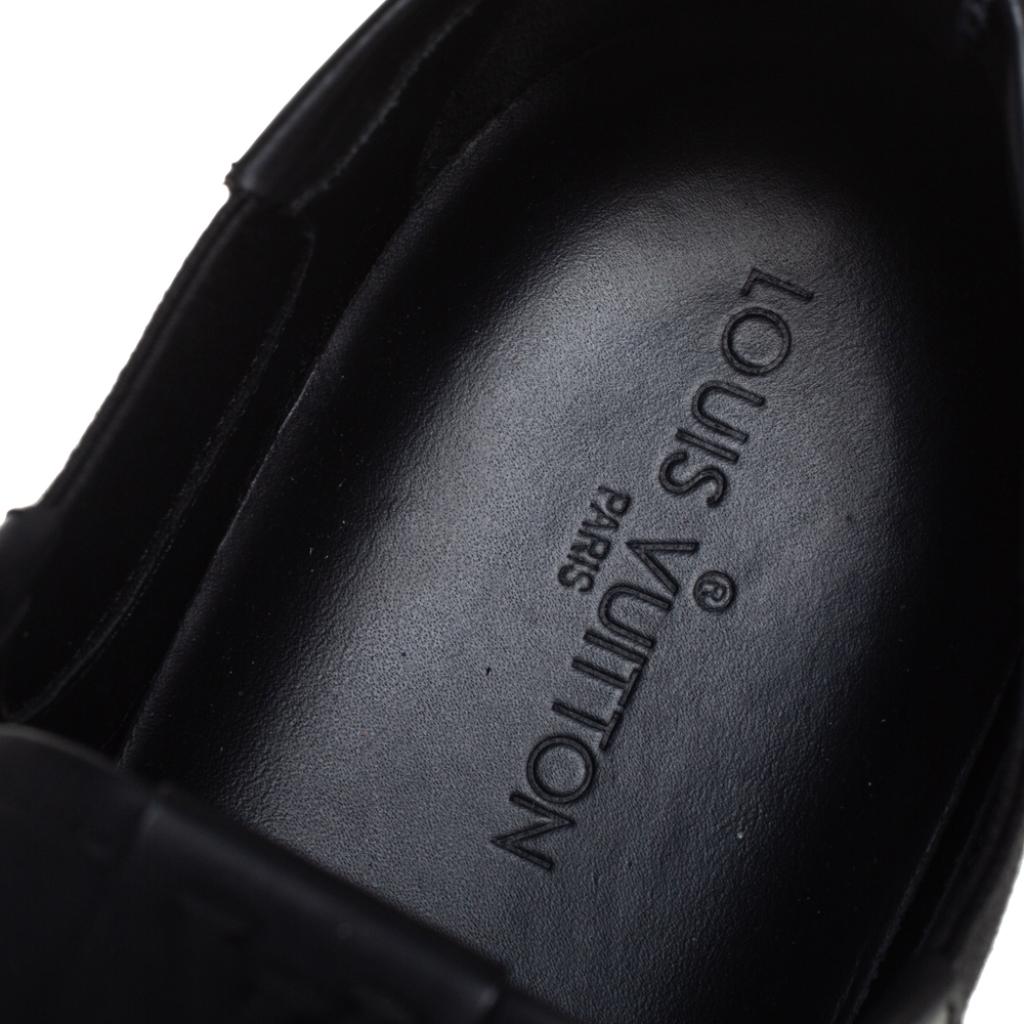 Louis Vuitton Black Leather Low Top Sneakers Size 45.5 For Sale 3