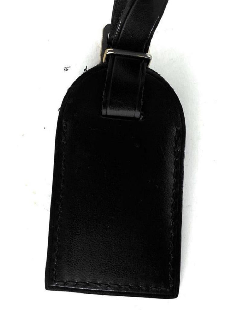 Louis Vuitton Black Leather Luggage Tag Bag Charm 7lv613 For Sale 4