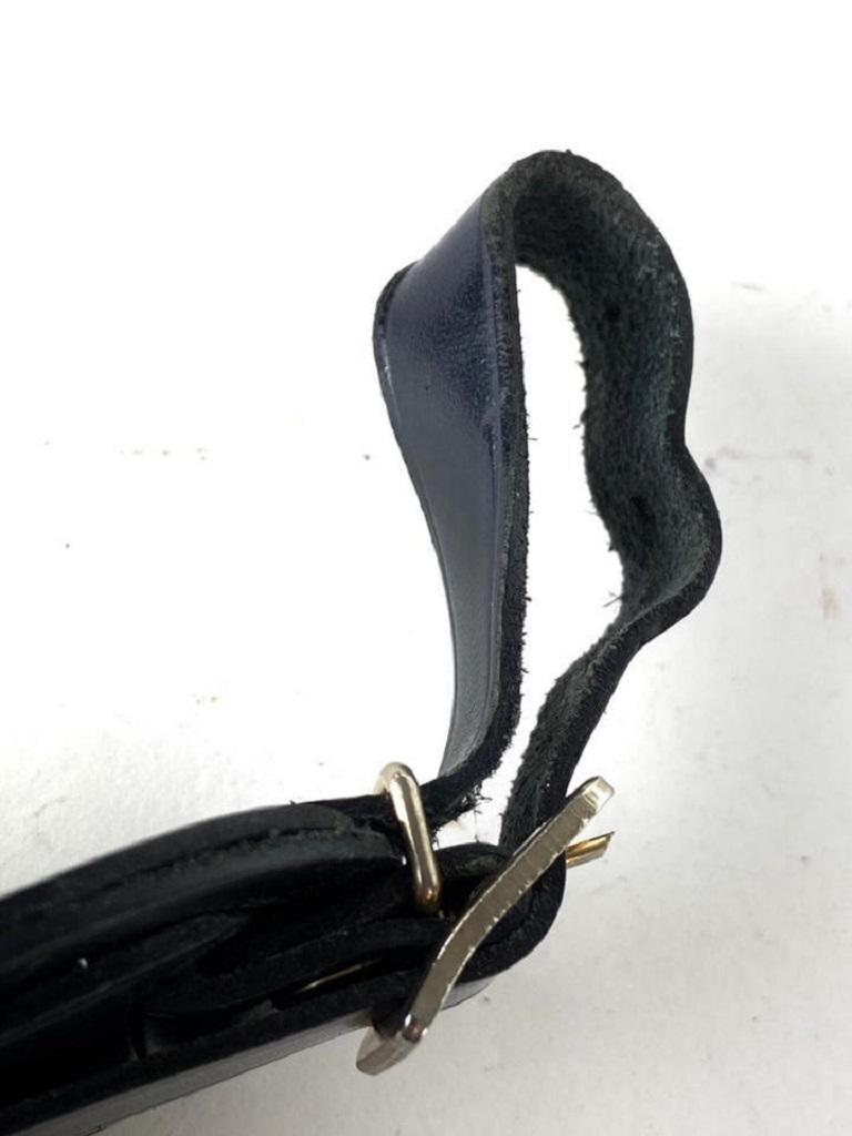 Louis Vuitton Black Leather Luggage Tag Bag Charm 7lv613 In Good Condition For Sale In Dix hills, NY