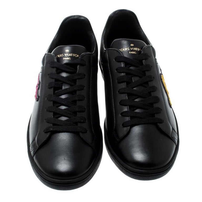 Louis Vuitton Black Leather Luxembourg Low Top Sneakers Size 41 For ...