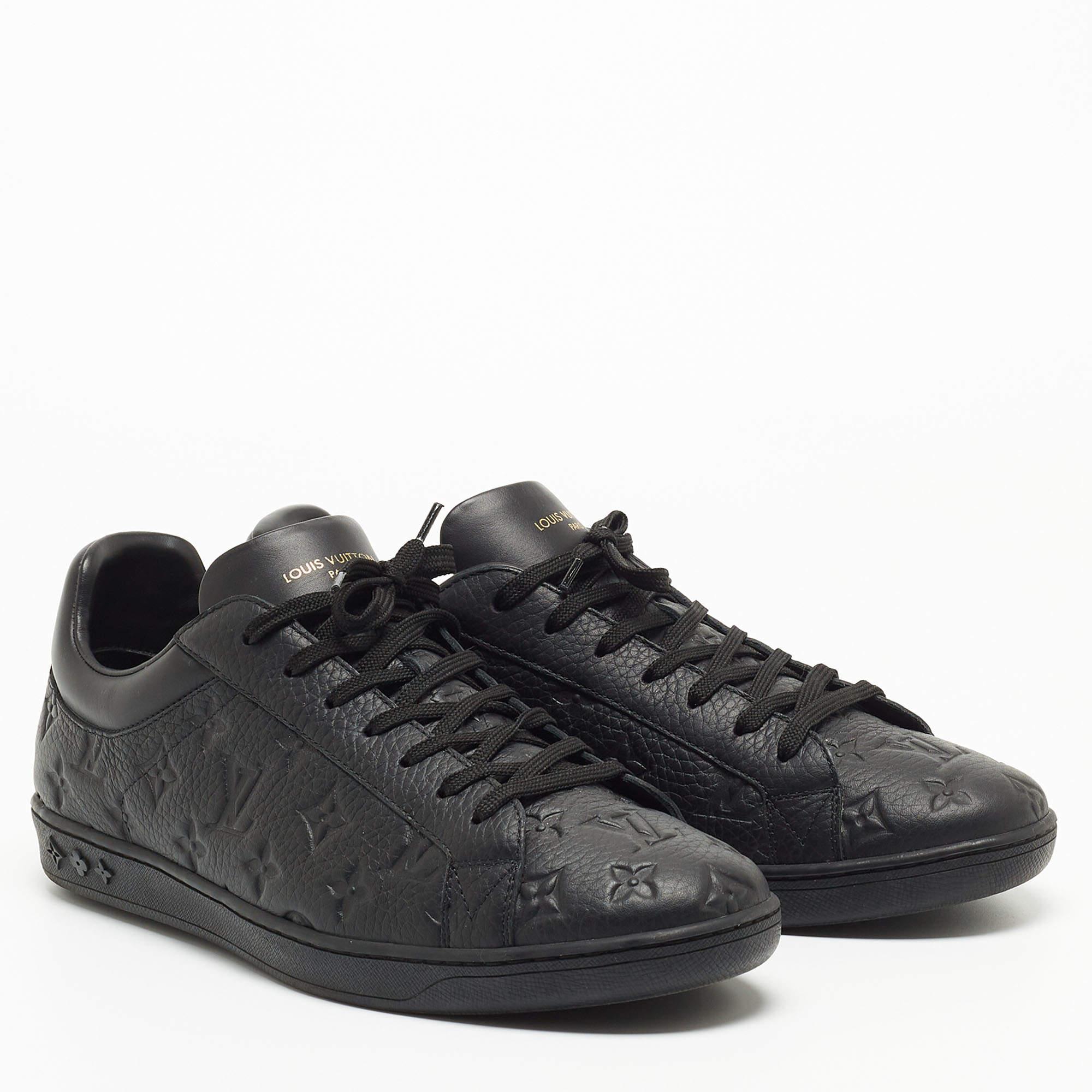 Men's Louis Vuitton Black Leather Luxembourg Sneakers Size 45