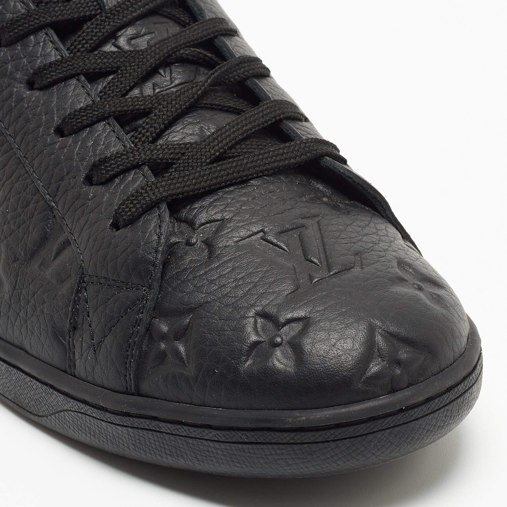 Louis Vuitton Black Leather Luxembourg Sneakers Size 45 1