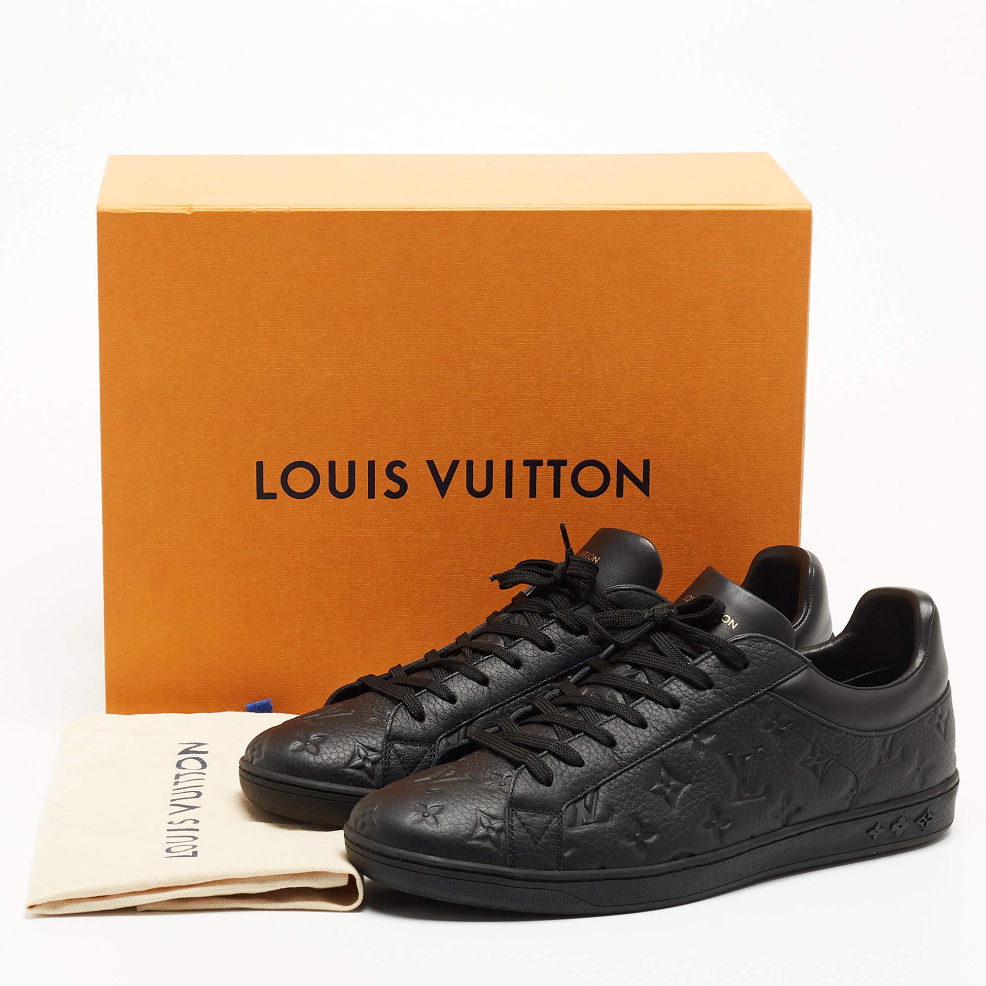 Louis Vuitton Black Leather Luxembourg Sneakers Size 45 3