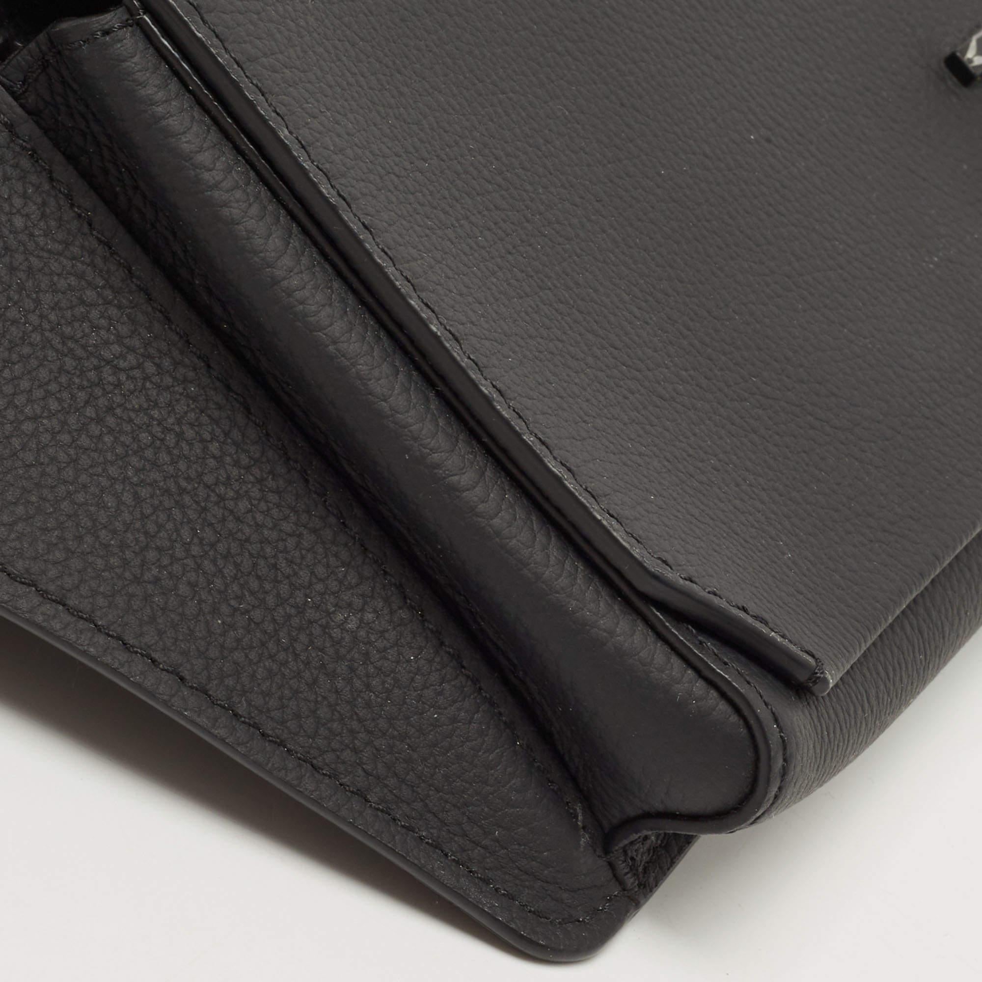 Louis Vuitton Black Leather LV Aerogram Slingbag 9