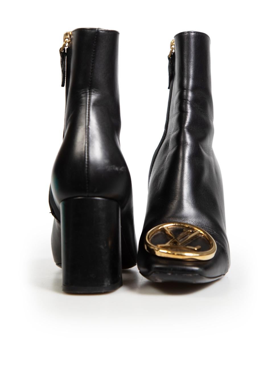 Louis Vuitton Black Leather Madeleine Ankle Boots Size IT 35.5 In Good Condition In London, GB