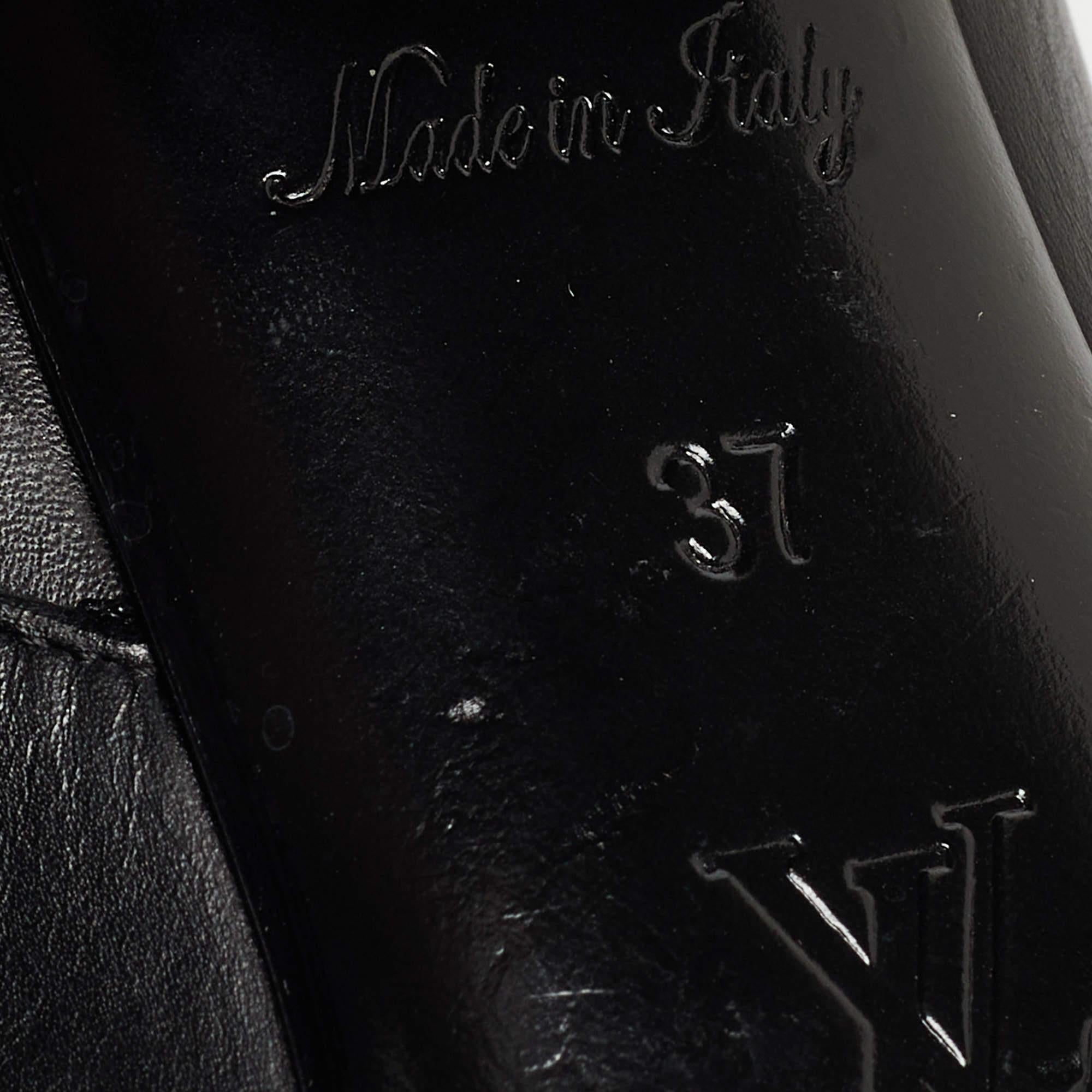 Louis Vuitton Madeleine Block Heel-Stiefeletten aus schwarzem Leder Größe 37 im Zustand „Gut“ im Angebot in Dubai, Al Qouz 2