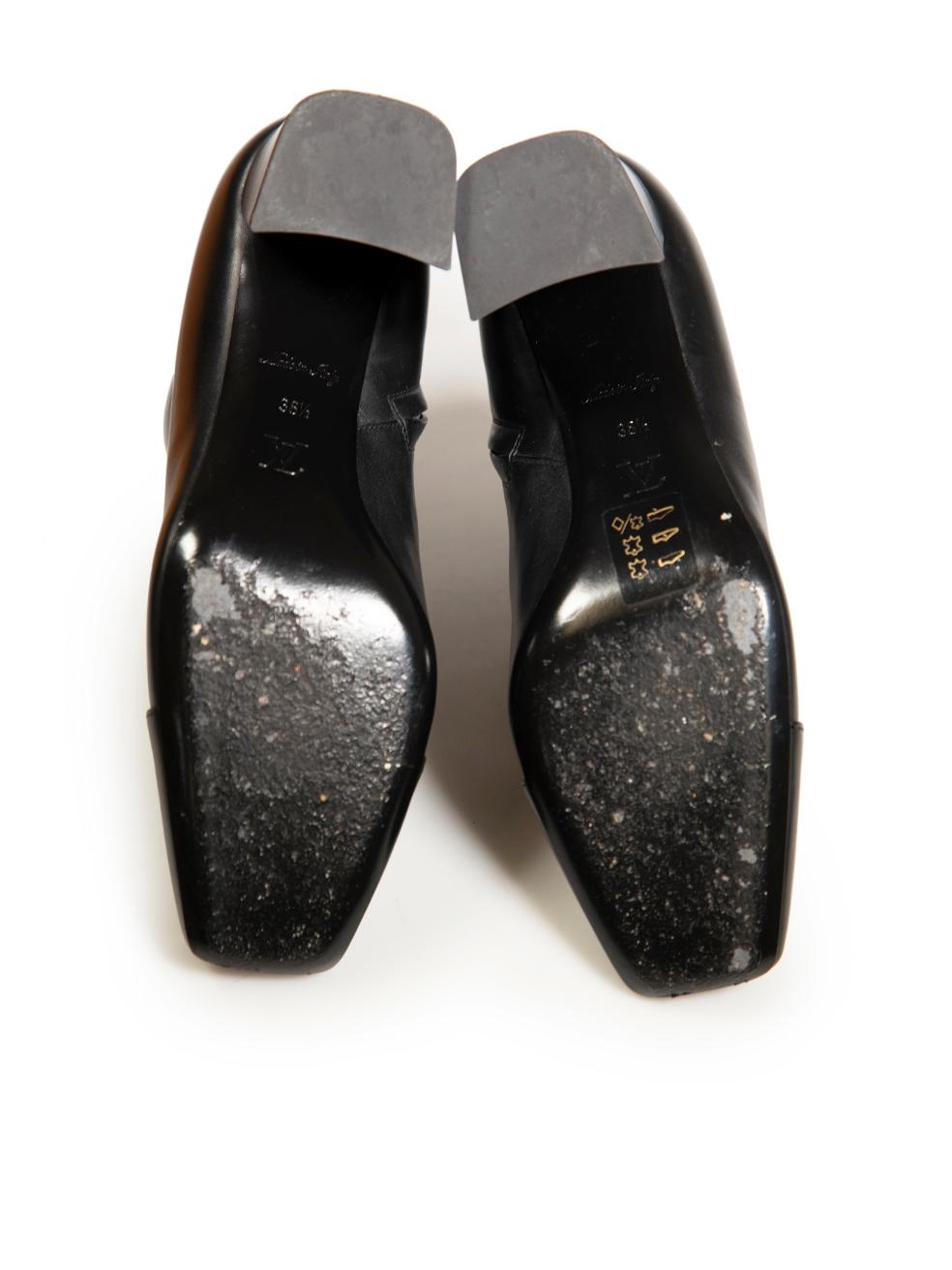 Louis Vuitton Bottes à bout carré en cuir noir Madeleine Taille IT 38.5 Pour femmes en vente