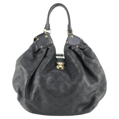 Louis Vuitton Black Leather Mahina XL Hobo 83lk817s