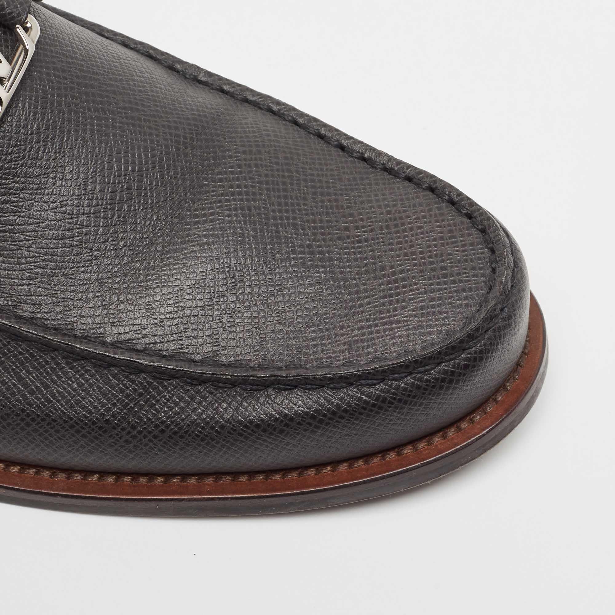 Louis Vuitton Black Leather Major Loafers Size 43 3