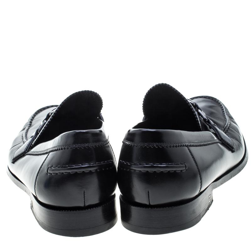 Men's Louis Vuitton Black Leather Major Loafers Size 44.5