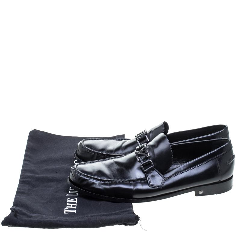Louis Vuitton Black Leather Major Loafers Size 44.5 3