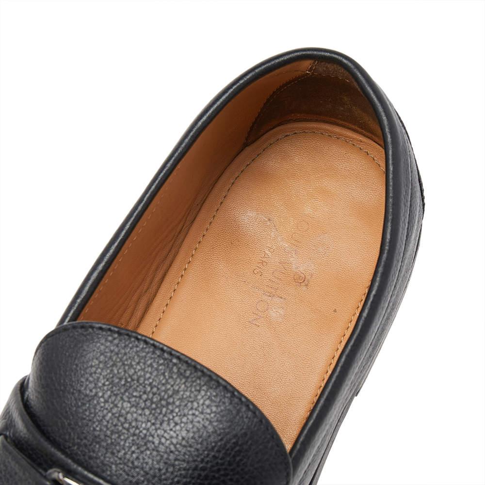 Louis Vuitton Black Leather Major Slip On Loafers 43 1