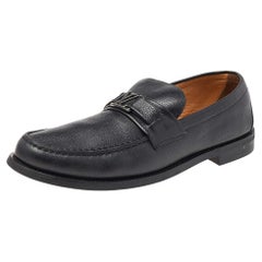 Louis Vuitton Black Leather Major Slip On Loafers 43